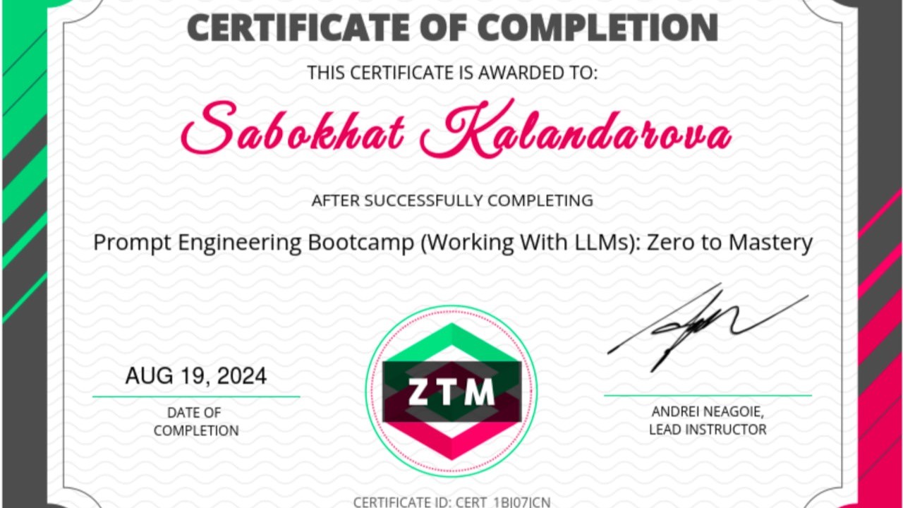 Prompt Engineering Certificate